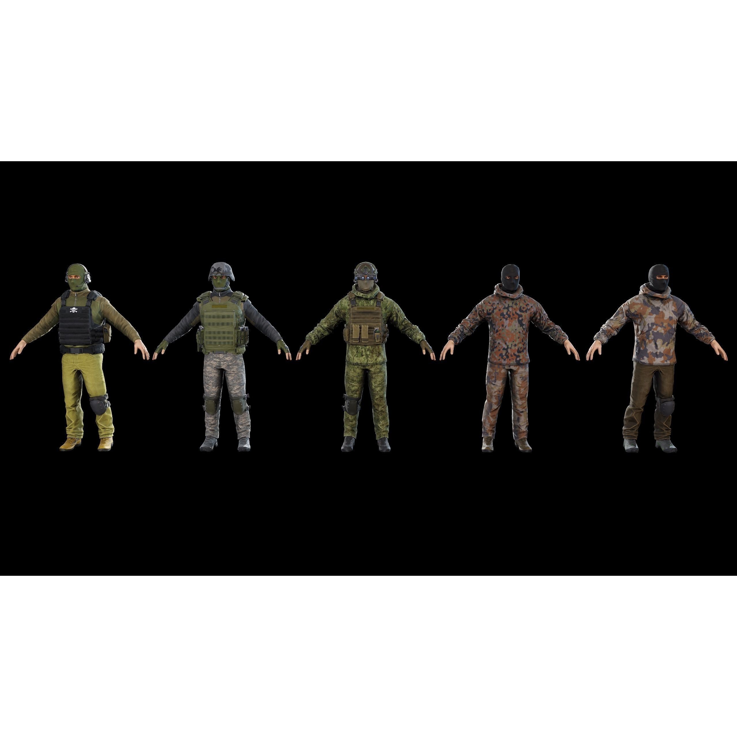 Terrorist - Low-Poly Game-Ready 3D Model - View 27