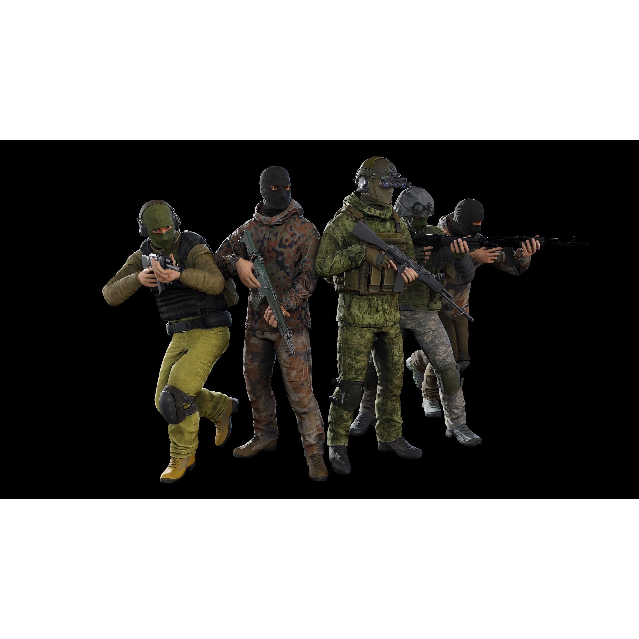 Terrorist - Low-Poly Game-Ready 3D Model - View 4