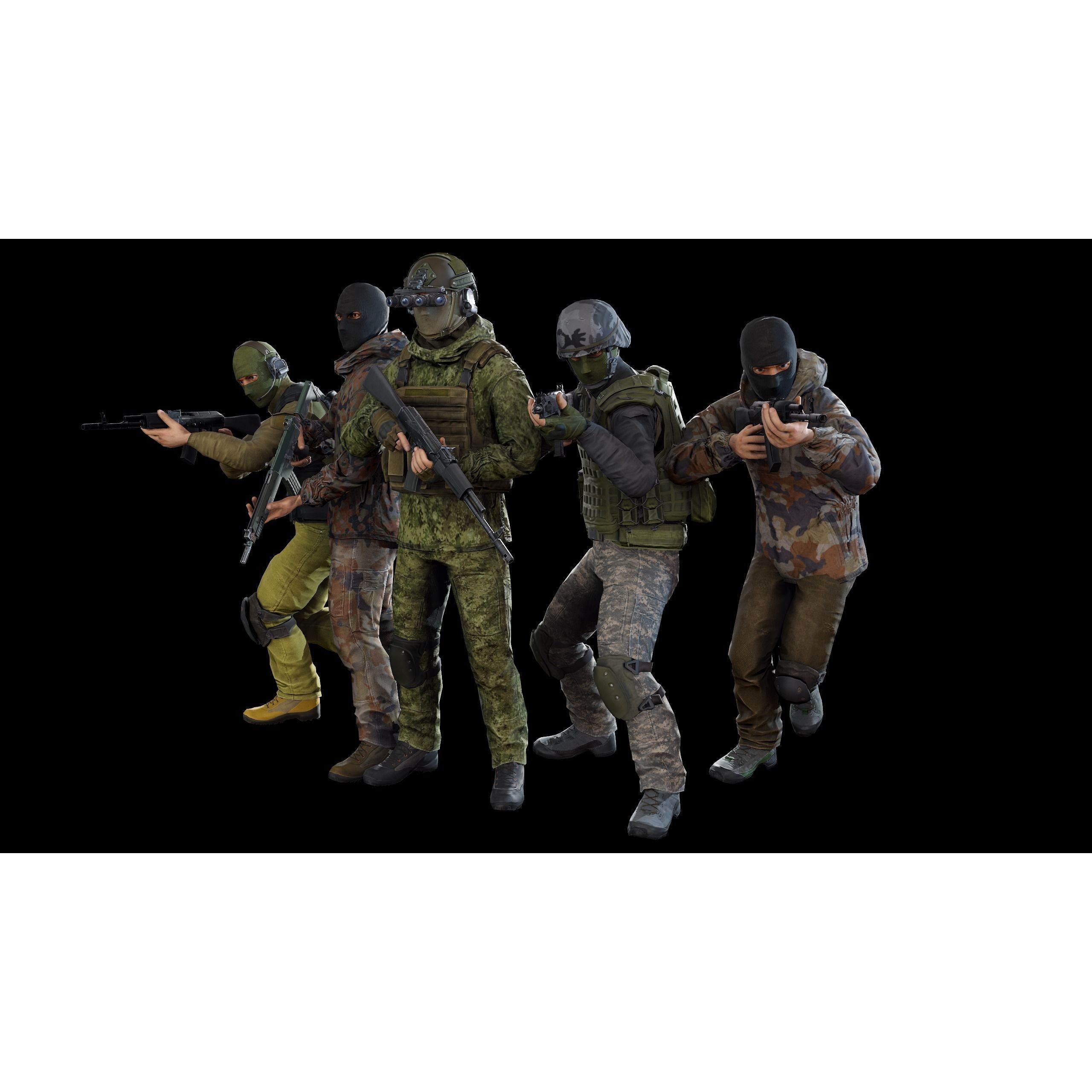 Terrorist - Low-Poly Game-Ready 3D Model - View 5