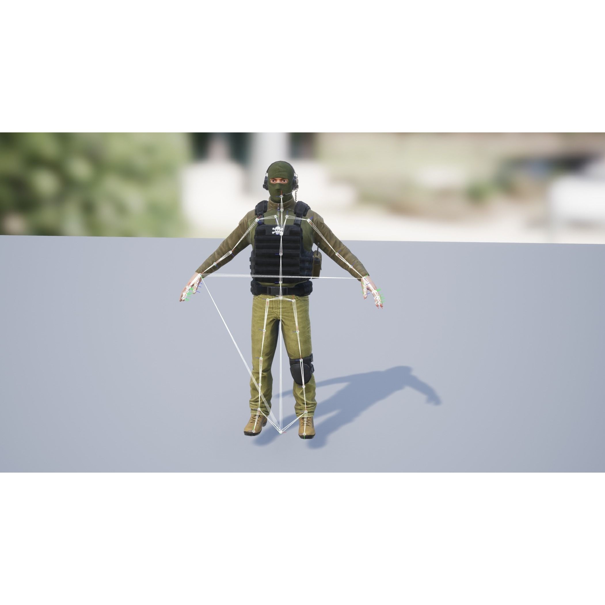 Terrorist - Low-Poly Game-Ready 3D Model - View 7