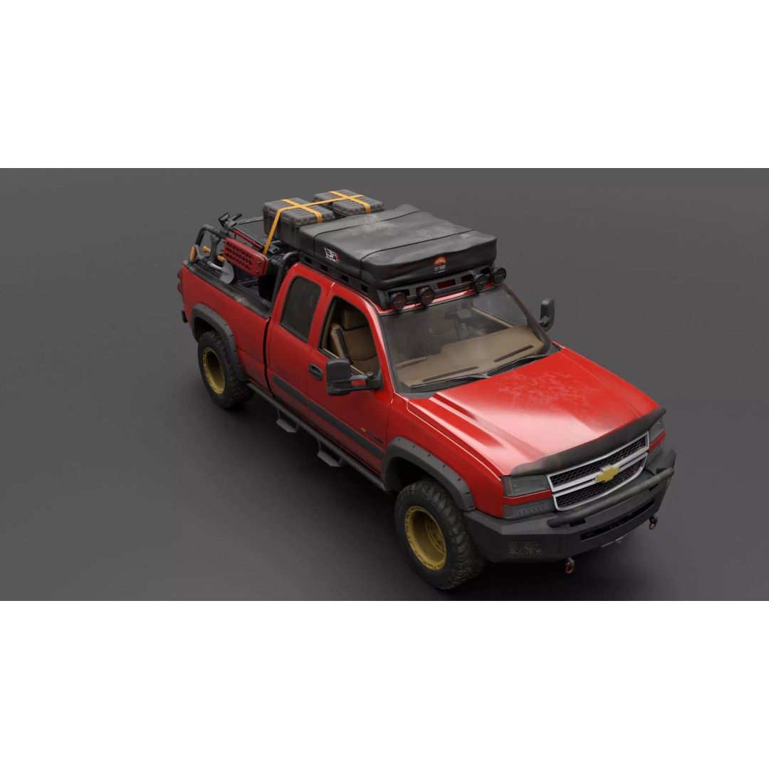 Chevy Silverado 2500HD 3D Model – Overland Offroad Truck, Game Ready - View 22
