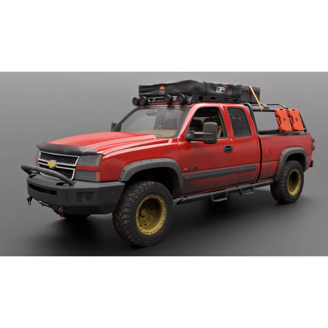 Chevy Silverado 2500HD 3D Model – Overland Offroad Truck, Game Ready - View 25