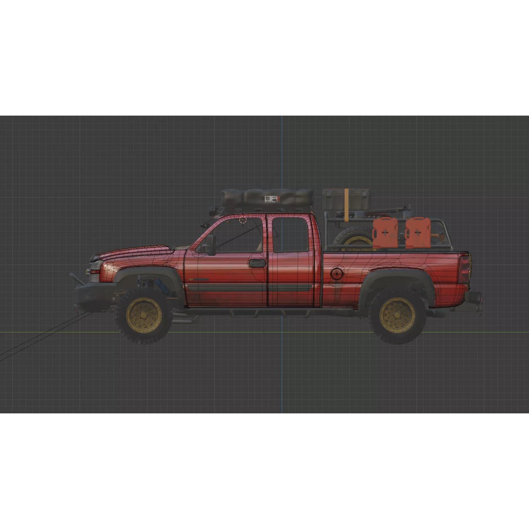 Chevy Silverado 2500HD 3D Model – Overland Offroad Truck, Game Ready - View 34