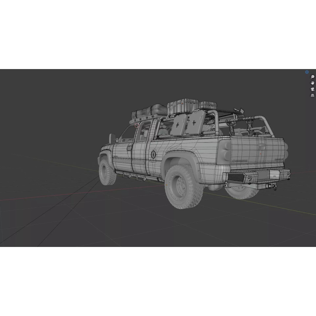 Chevy Silverado 2500HD 3D Model – Overland Offroad Truck, Game Ready - View 38
