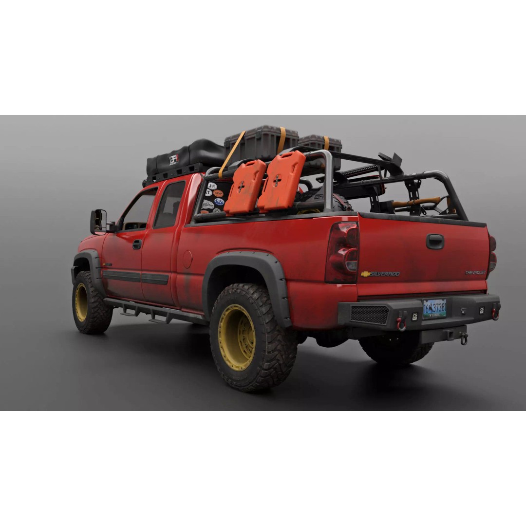 Chevy Silverado 2500HD 3D Model – Overland Offroad Truck, Game Ready - View 4