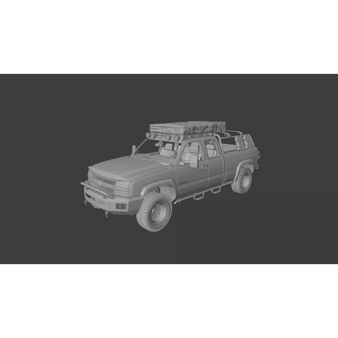 Chevy Silverado 2500HD 3D Model – Overland Offroad Truck, Game Ready - View 40