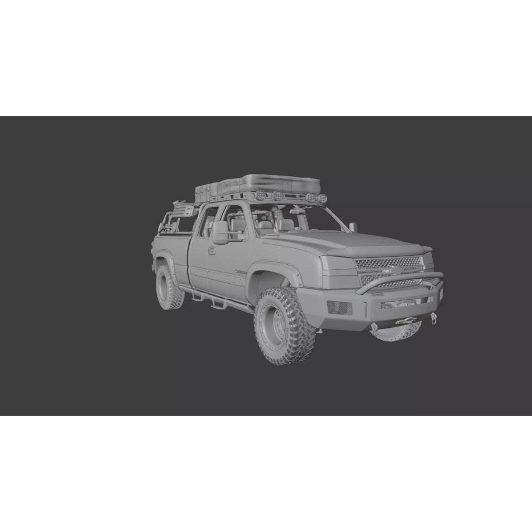 Chevy Silverado 2500HD 3D Model – Overland Offroad Truck, Game Ready - View 41