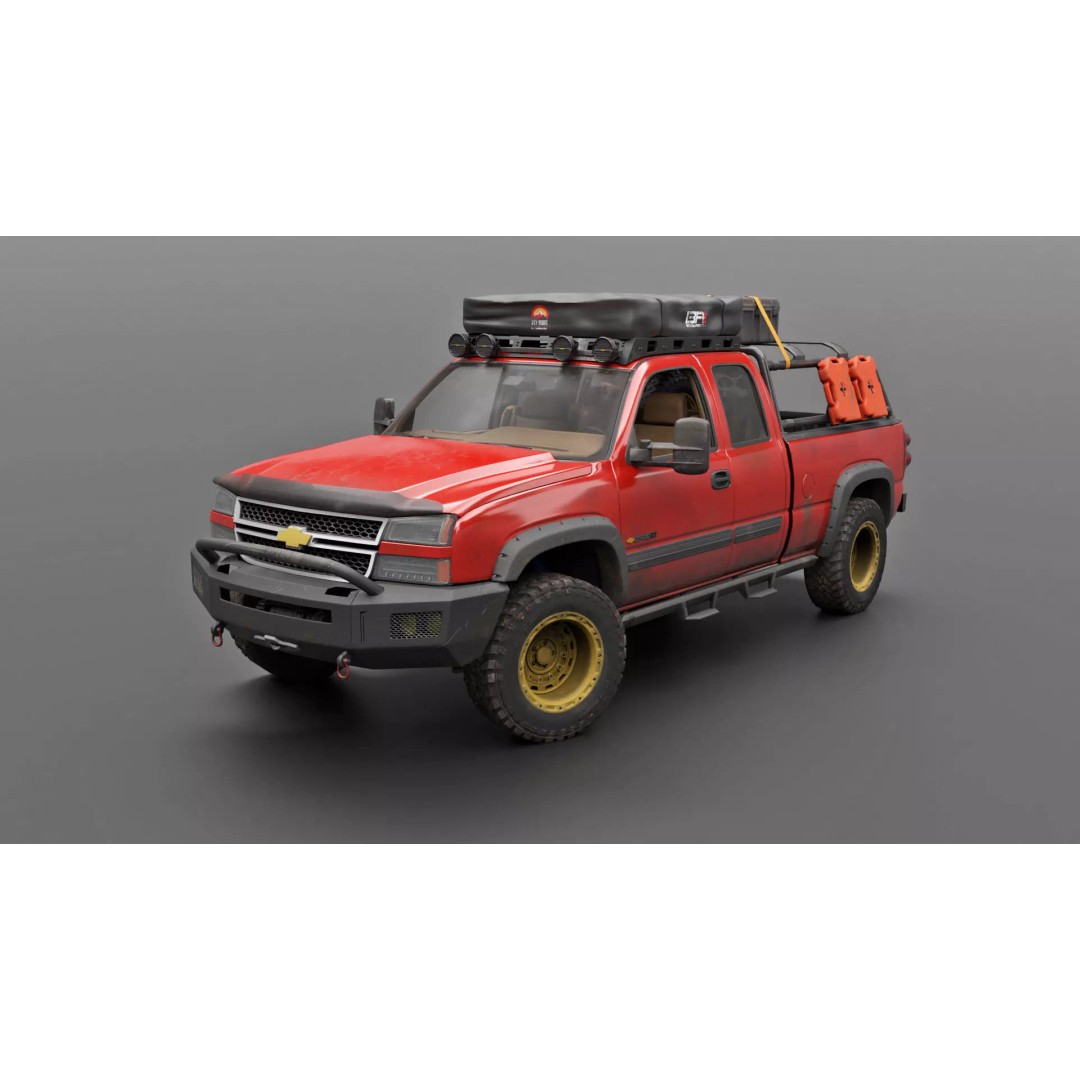 Chevy Silverado 2500HD 3D Model – Overland Offroad Truck, Game Ready - View 6