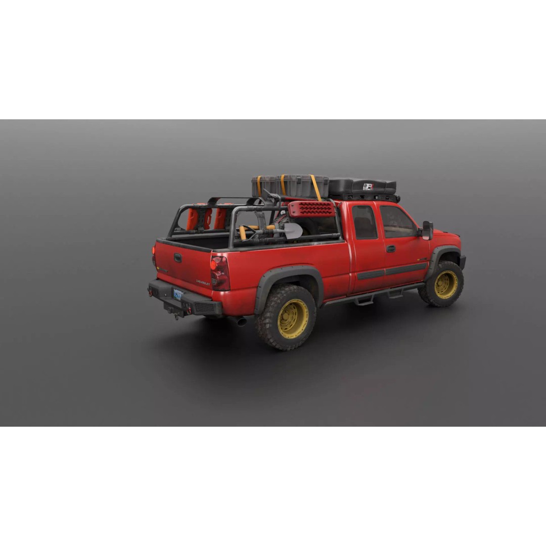 Chevy Silverado 2500HD 3D Model – Overland Offroad Truck, Game Ready - View 7