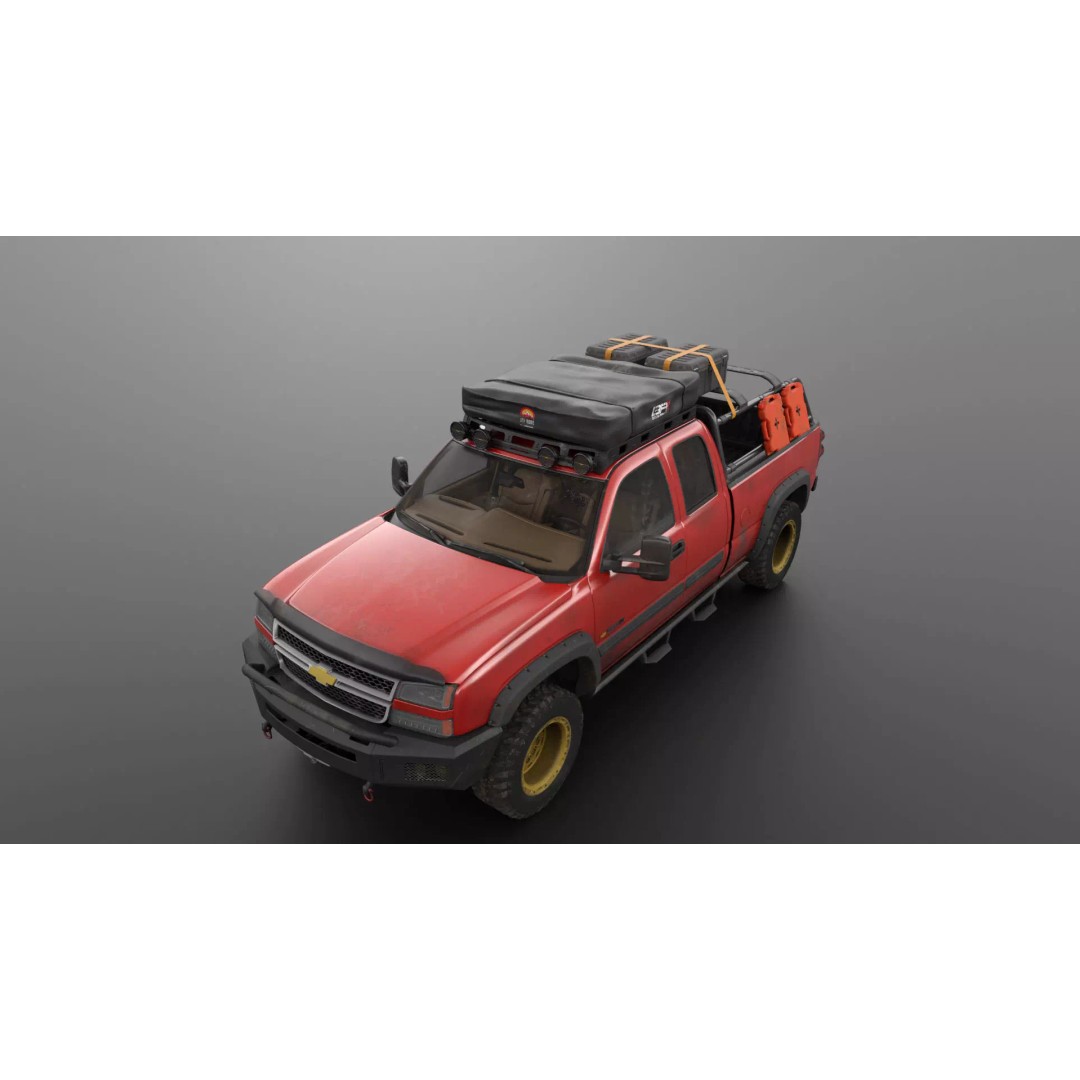Chevy Silverado 2500HD 3D Model – Overland Offroad Truck, Game Ready - View 9
