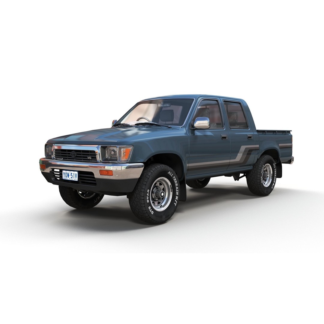 Toyota Hilux 3D Model – Low Poly Game Ready Pickup Truck, FBX - View 10