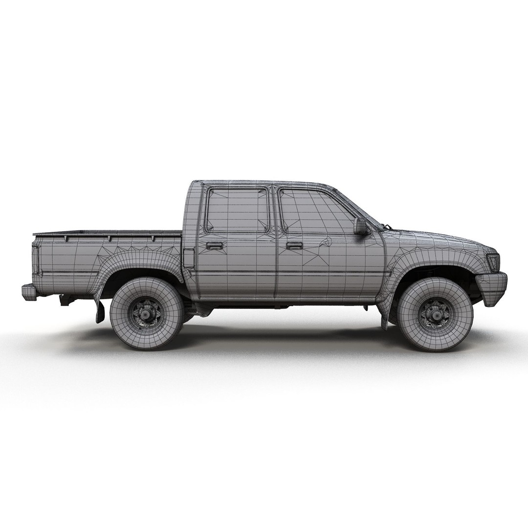 Toyota Hilux 3D Model – Low Poly Game Ready Pickup Truck, FBX - View 13
