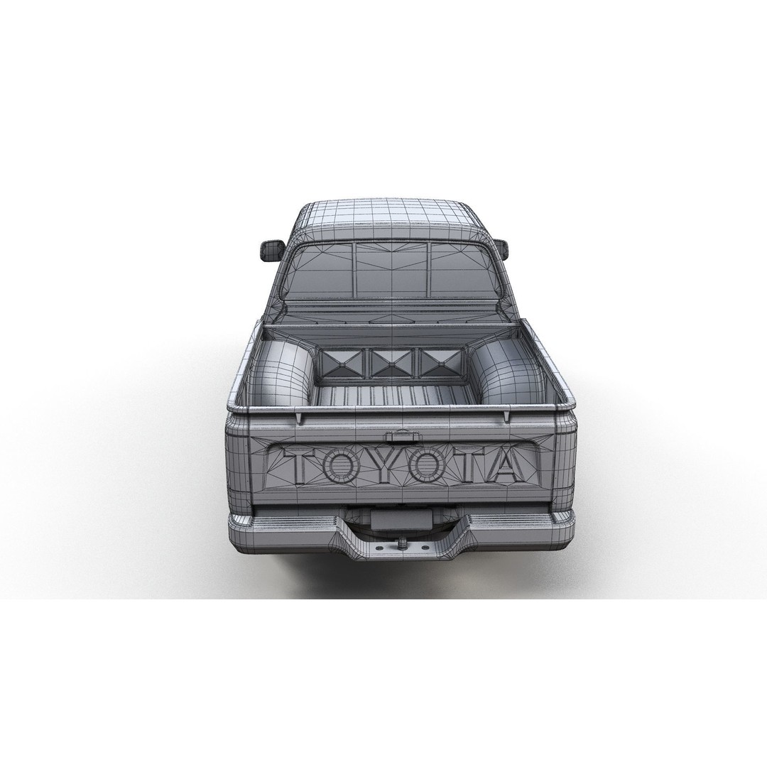Toyota Hilux 3D Model – Low Poly Game Ready Pickup Truck, FBX - View 16