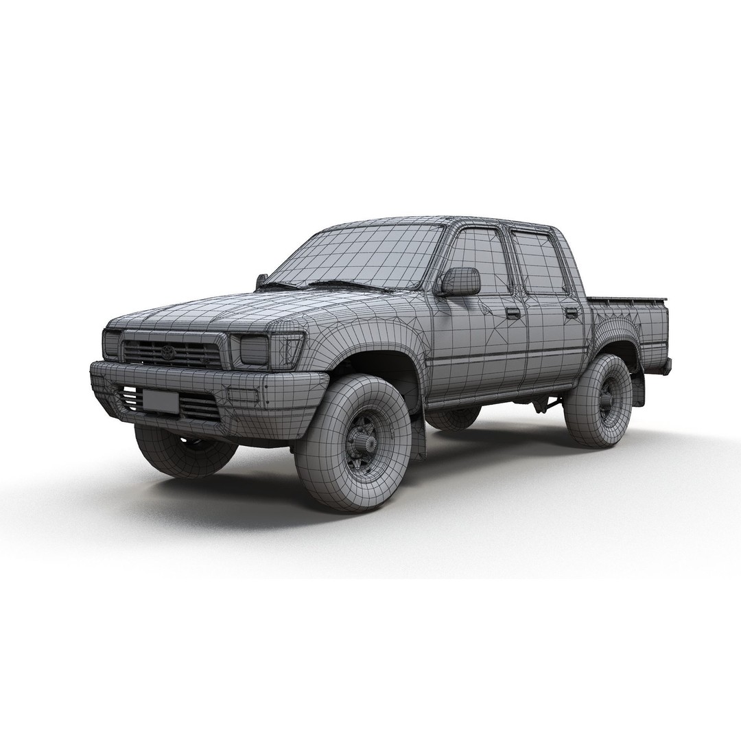 Toyota Hilux 3D Model – Low Poly Game Ready Pickup Truck, FBX - View 18