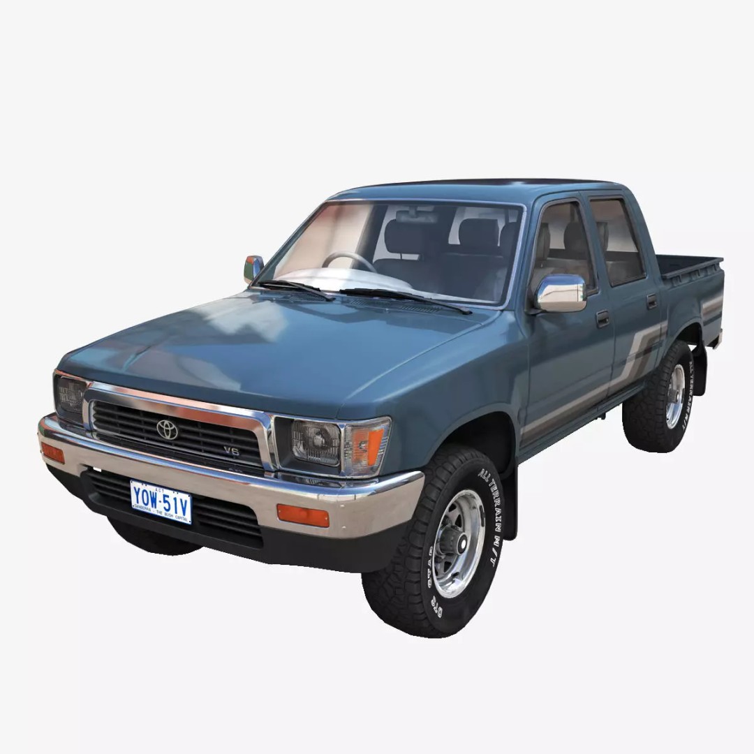 Toyota Hilux 3D Model – Low Poly Game Ready Pickup Truck, FBX - View 2