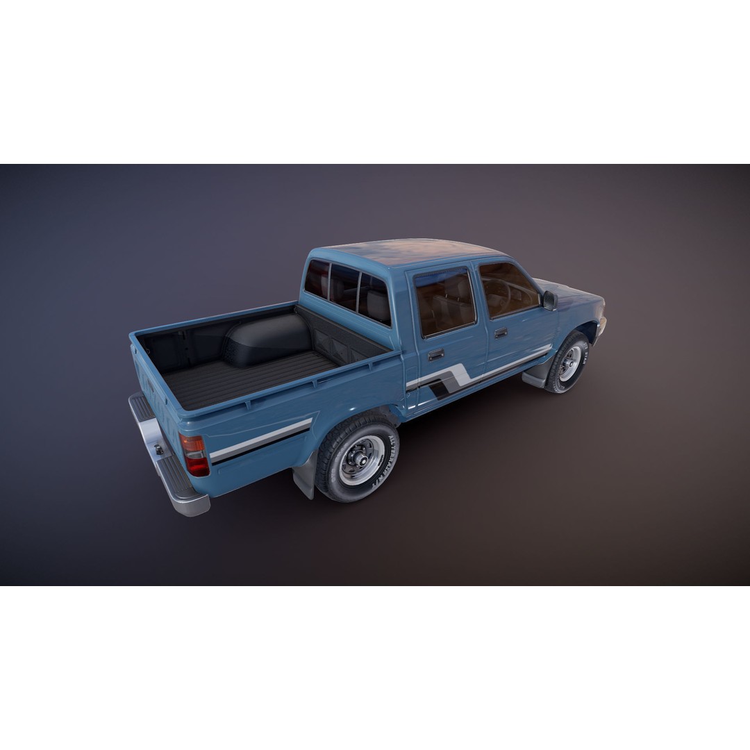 Toyota Hilux 3D Model – Low Poly Game Ready Pickup Truck, FBX - View 20