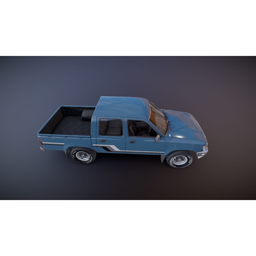 Toyota Hilux 3D Model – Low Poly Game Ready Pickup Truck, FBX - View 21