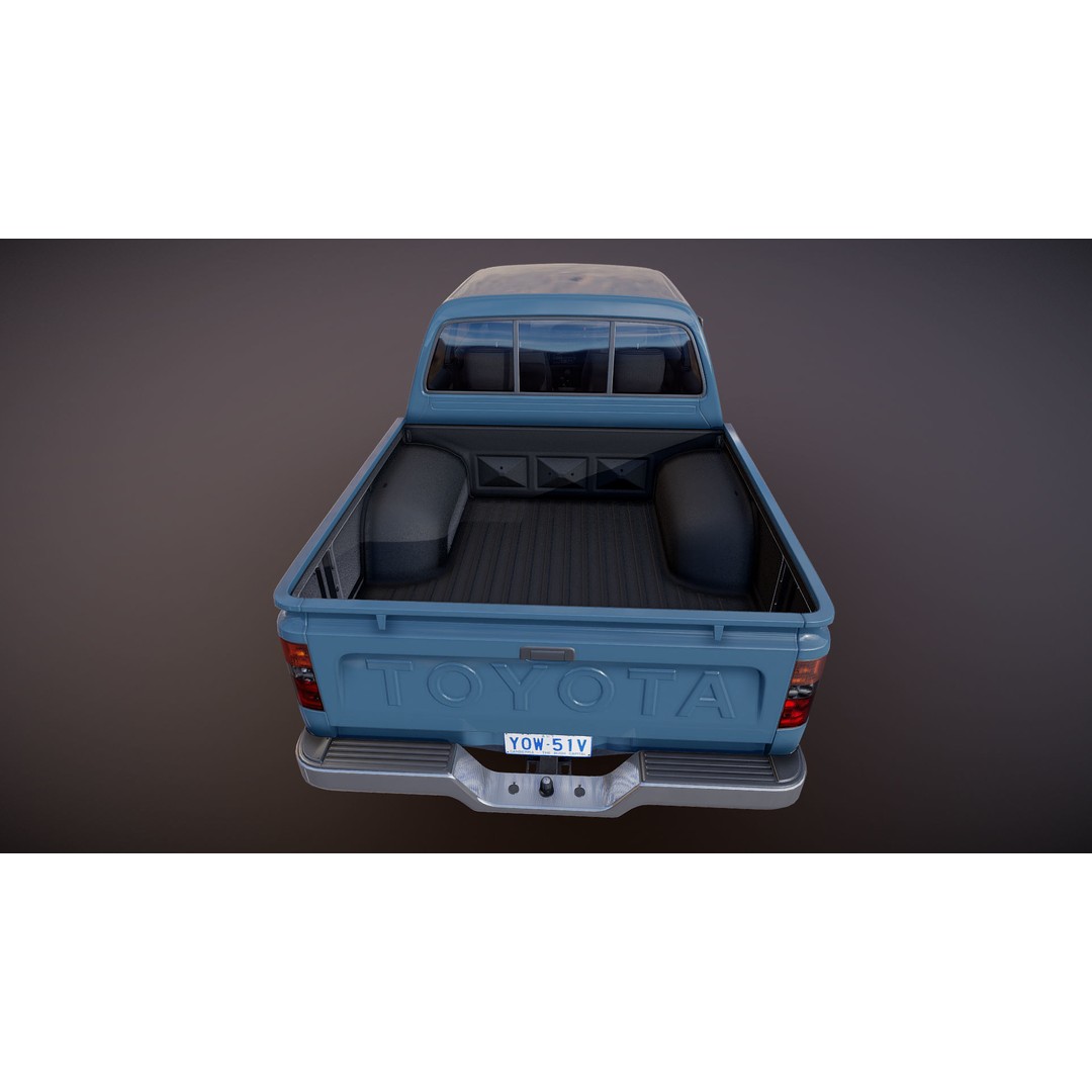 Toyota Hilux 3D Model – Low Poly Game Ready Pickup Truck, FBX - View 25