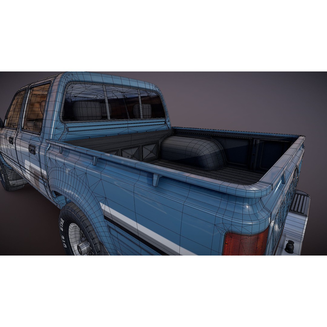 Toyota Hilux 3D Model – Low Poly Game Ready Pickup Truck, FBX - View 31