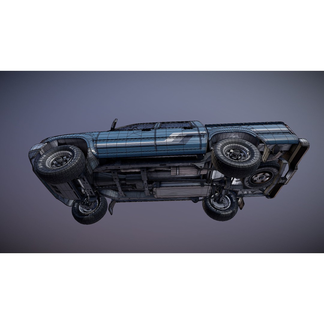 Toyota Hilux 3D Model – Low Poly Game Ready Pickup Truck, FBX - View 32