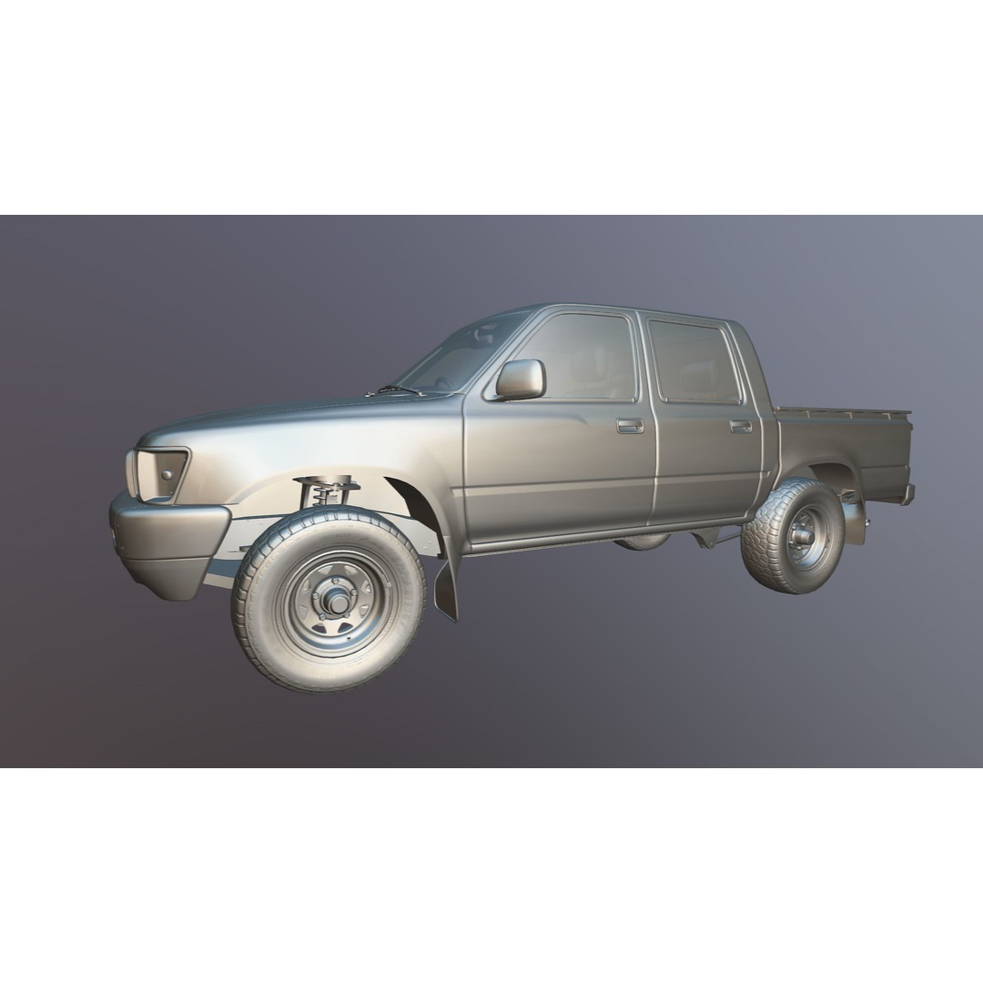Toyota Hilux 3D Model – Low Poly Game Ready Pickup Truck, FBX - View 34