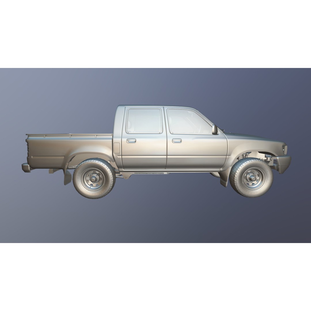 Toyota Hilux 3D Model – Low Poly Game Ready Pickup Truck, FBX - View 36