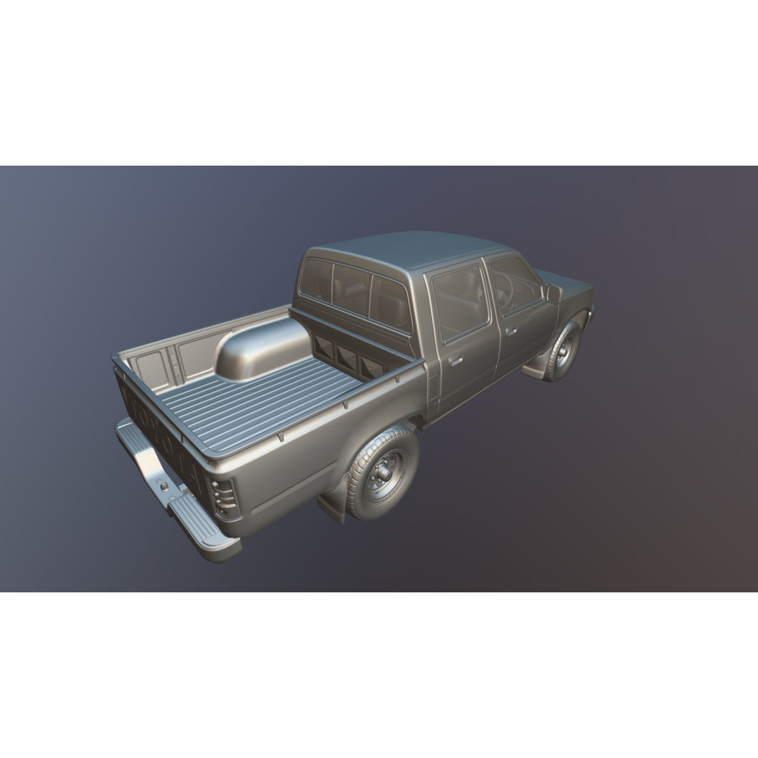 Toyota Hilux 3D Model – Low Poly Game Ready Pickup Truck, FBX - View 37