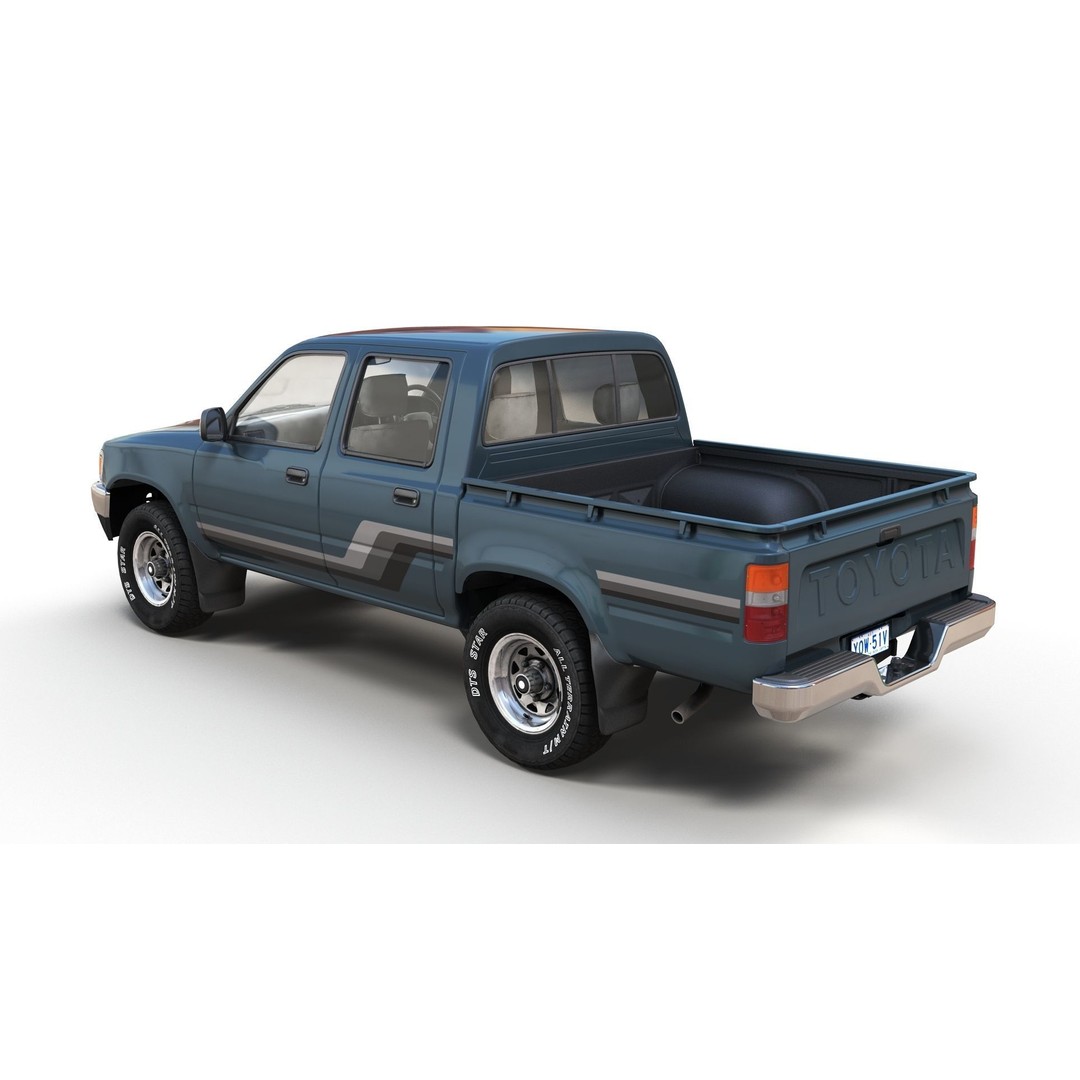 Toyota Hilux 3D Model – Low Poly Game Ready Pickup Truck, FBX - View 6