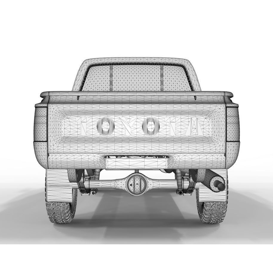 1997 Hilux Double Cab 4x4 3D Model – Game Ready, FBX & OBJ Formats - View 10