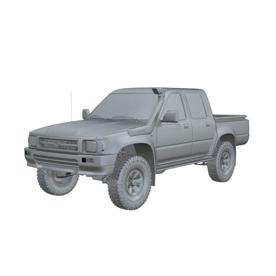 1997 Hilux Double Cab 4x4 3D Model – Game Ready, FBX & OBJ Formats - View 14