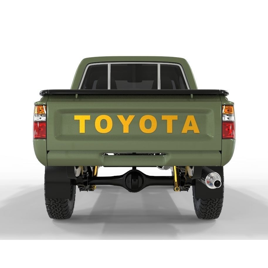 1997 Hilux Double Cab 4x4 3D Model – Game Ready, FBX & OBJ Formats - View 5