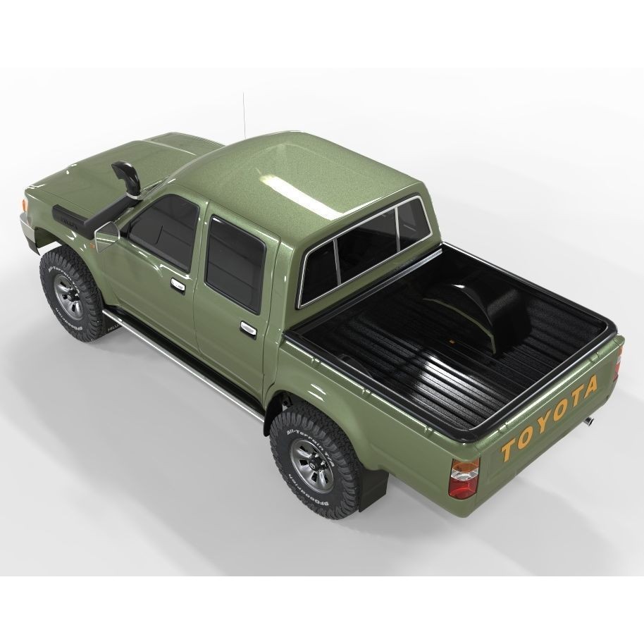1997 Hilux Double Cab 4x4 3D Model – Game Ready, FBX & OBJ Formats - View 7