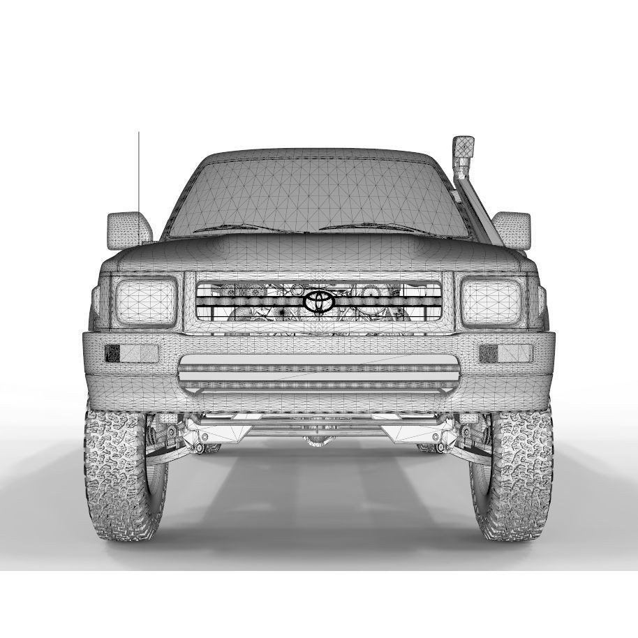1997 Hilux Double Cab 4x4 3D Model – Game Ready, FBX & OBJ Formats - View 9
