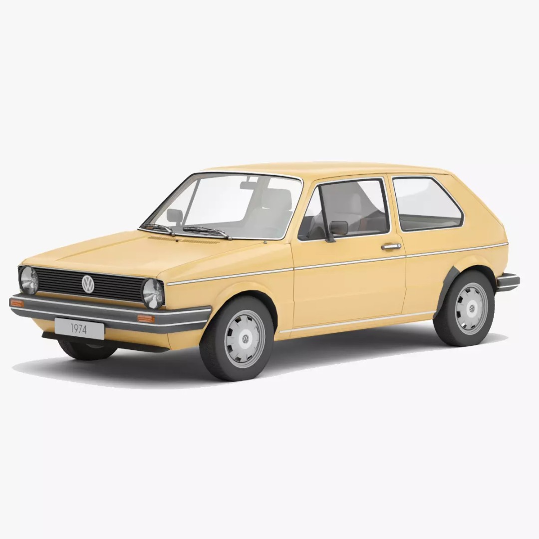 Volkswagen Golf Mk1 3D Model – Low Poly Game Asset, FBX, PBR Textures - View 2