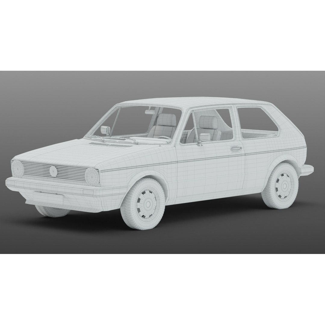 Volkswagen Golf Mk1 3D Model – Low Poly Game Asset, FBX, PBR Textures - View 22