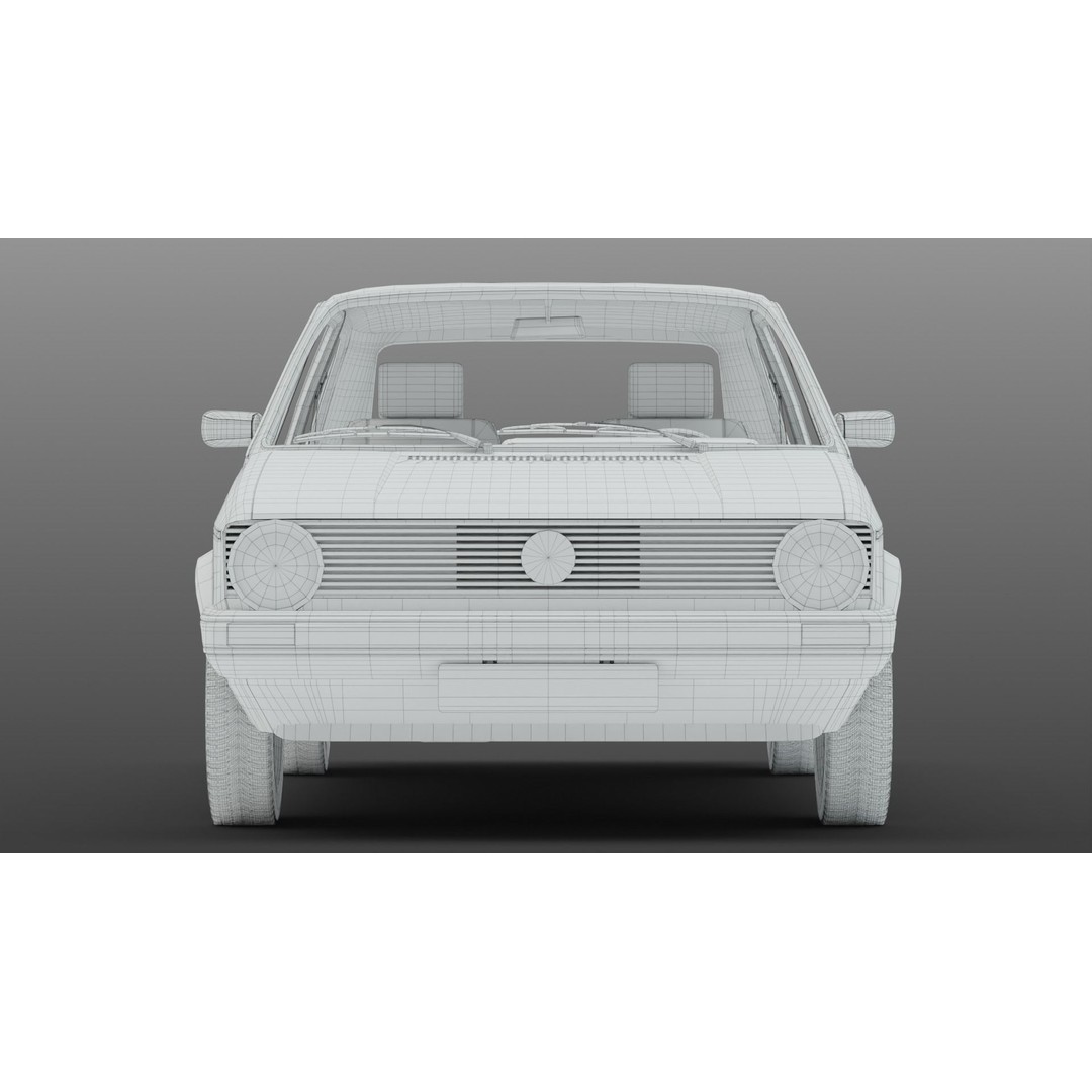 Volkswagen Golf Mk1 3D Model – Low Poly Game Asset, FBX, PBR Textures - View 28