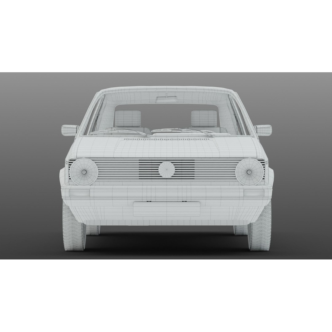 Volkswagen Golf Mk1 3D Model – Low Poly Game Asset, FBX, PBR Textures - View 29