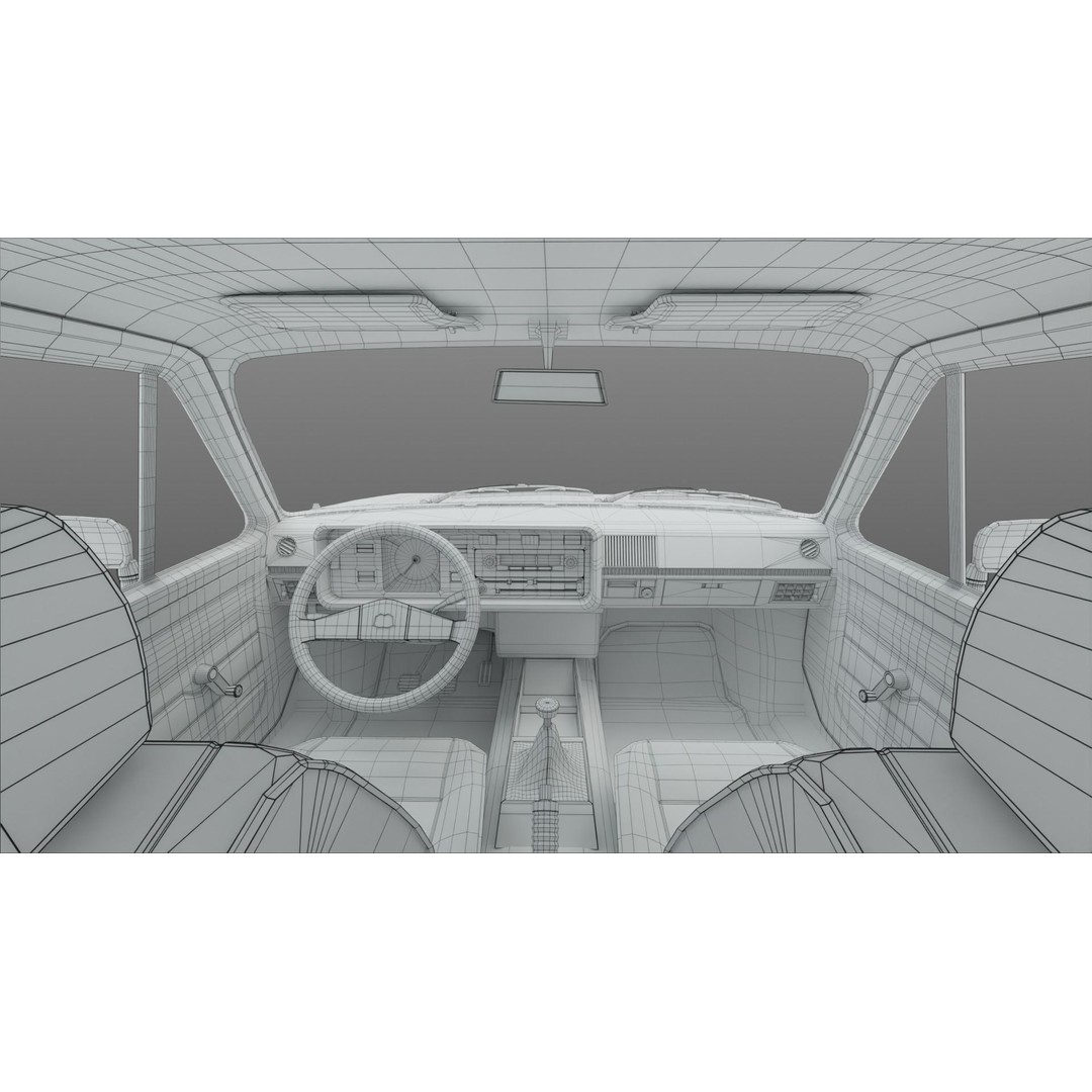 Volkswagen Golf Mk1 3D Model – Low Poly Game Asset, FBX, PBR Textures - View 33