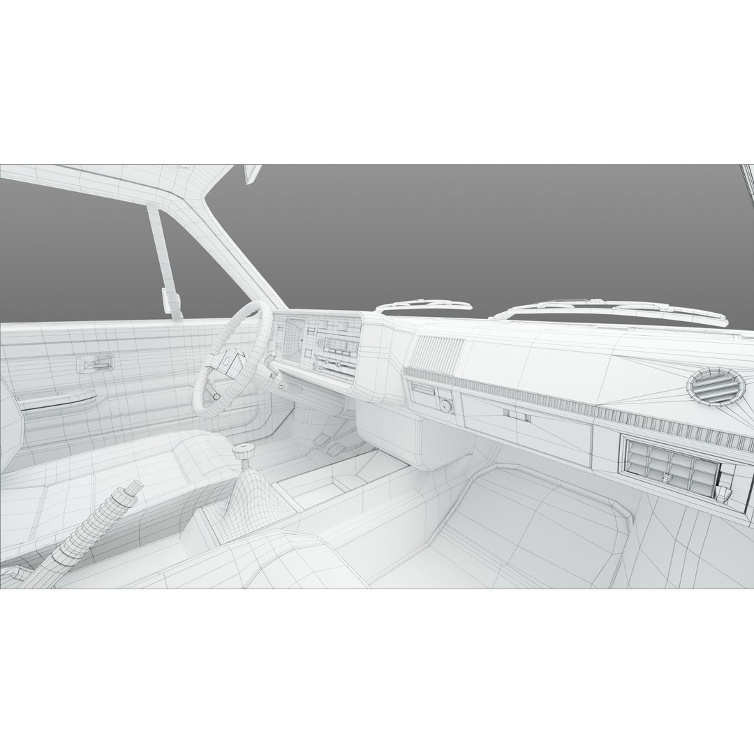 Volkswagen Golf Mk1 3D Model – Low Poly Game Asset, FBX, PBR Textures - View 35