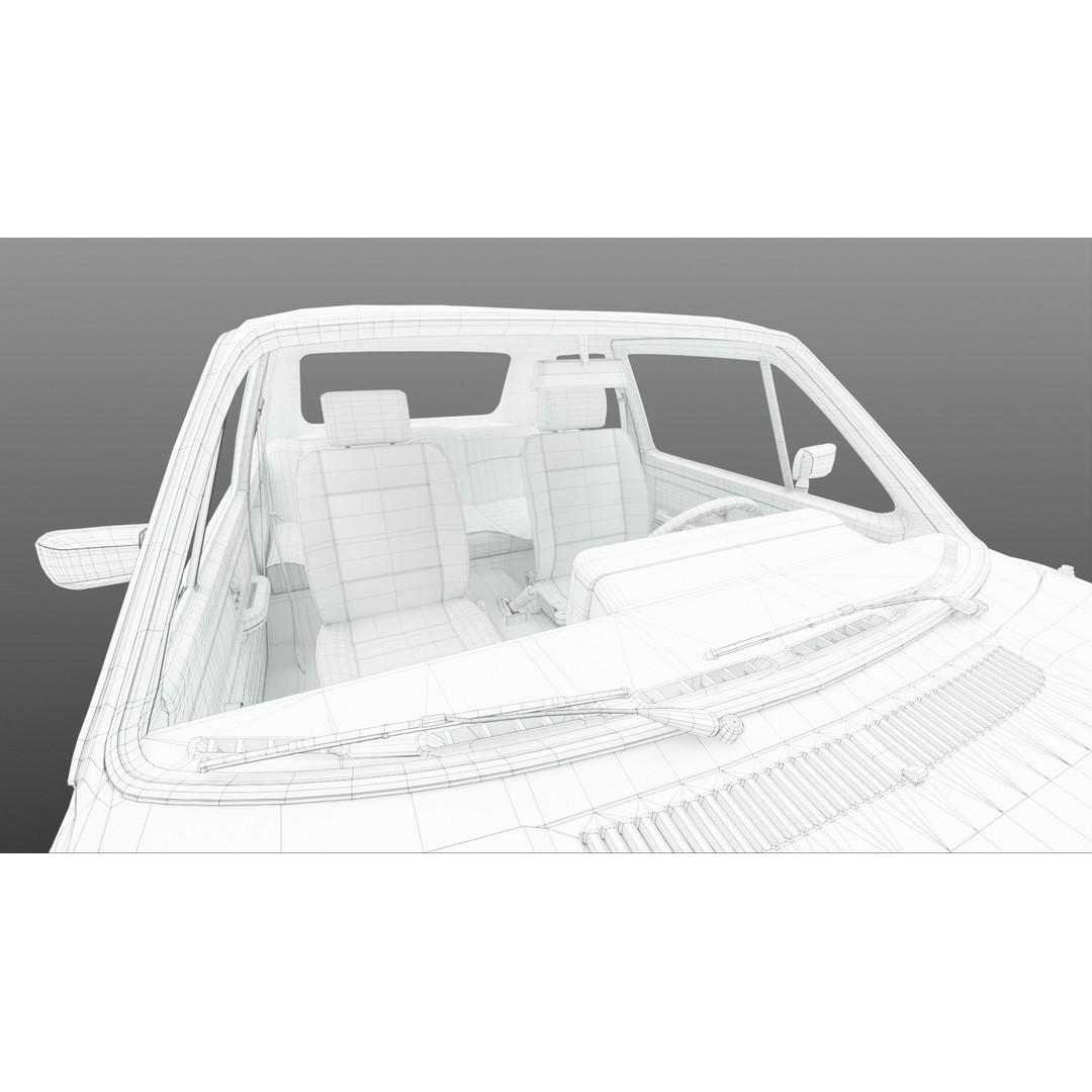 Volkswagen Golf Mk1 3D Model – Low Poly Game Asset, FBX, PBR Textures - View 36