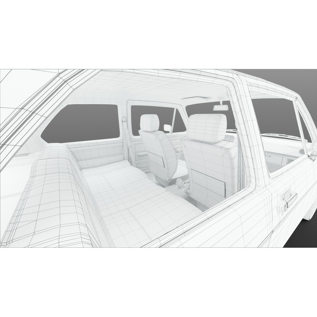 Volkswagen Golf Mk1 3D Model – Low Poly Game Asset, FBX, PBR Textures - View 37