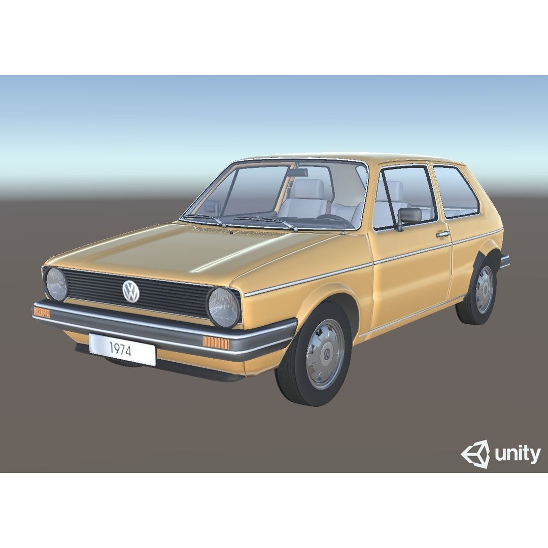 Volkswagen Golf Mk1 3D Model – Low Poly Game Asset, FBX, PBR Textures - View 38