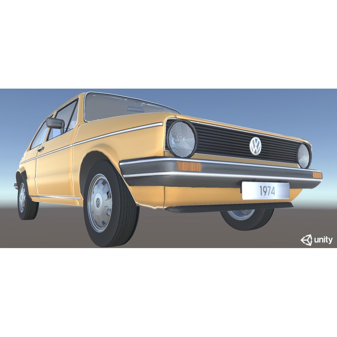 Volkswagen Golf Mk1 3D Model – Low Poly Game Asset, FBX, PBR Textures - View 40