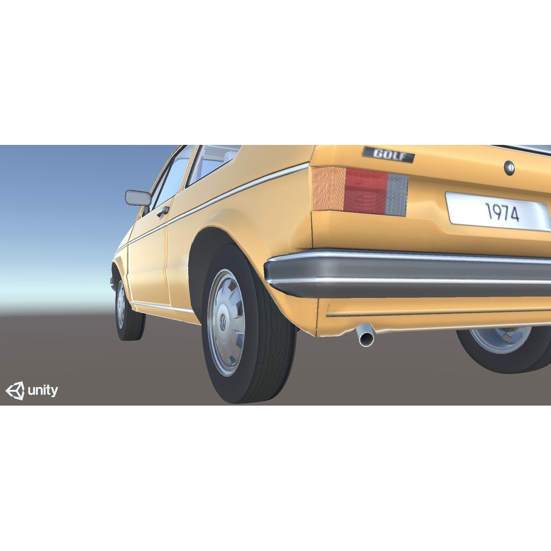 Volkswagen Golf Mk1 3D Model – Low Poly Game Asset, FBX, PBR Textures - View 41