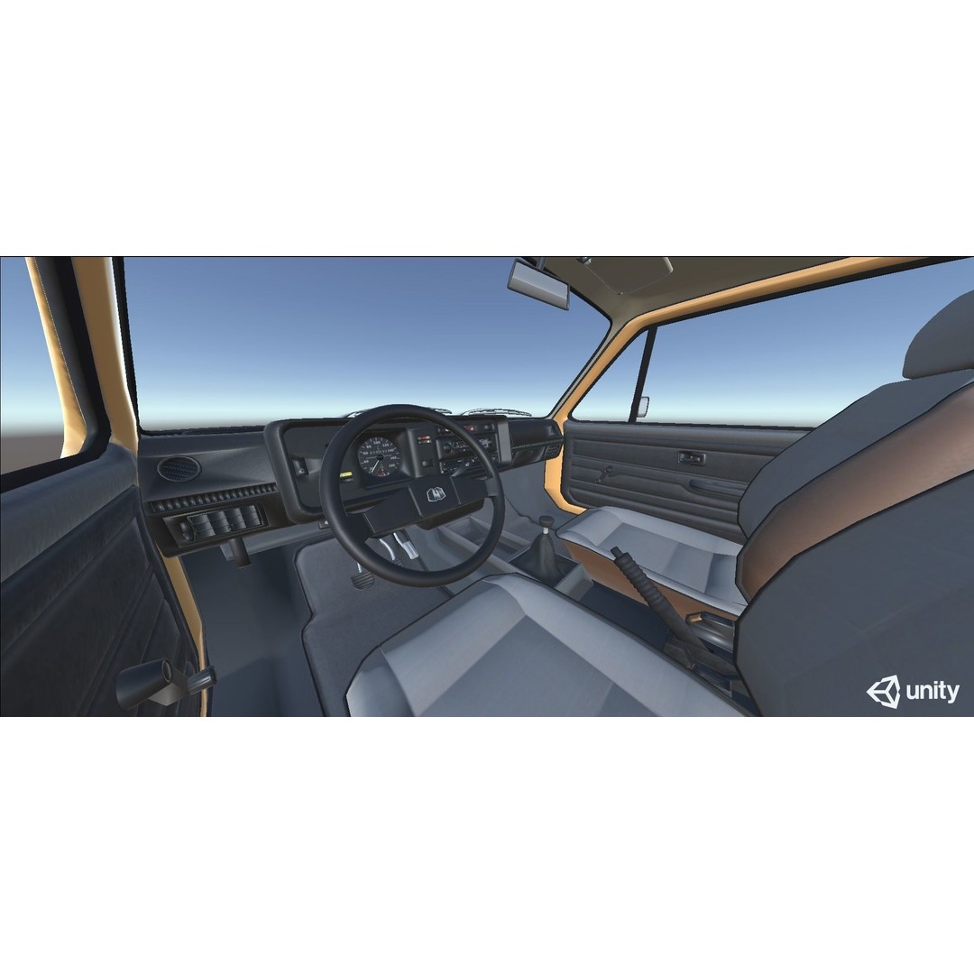 Volkswagen Golf Mk1 3D Model – Low Poly Game Asset, FBX, PBR Textures - View 43