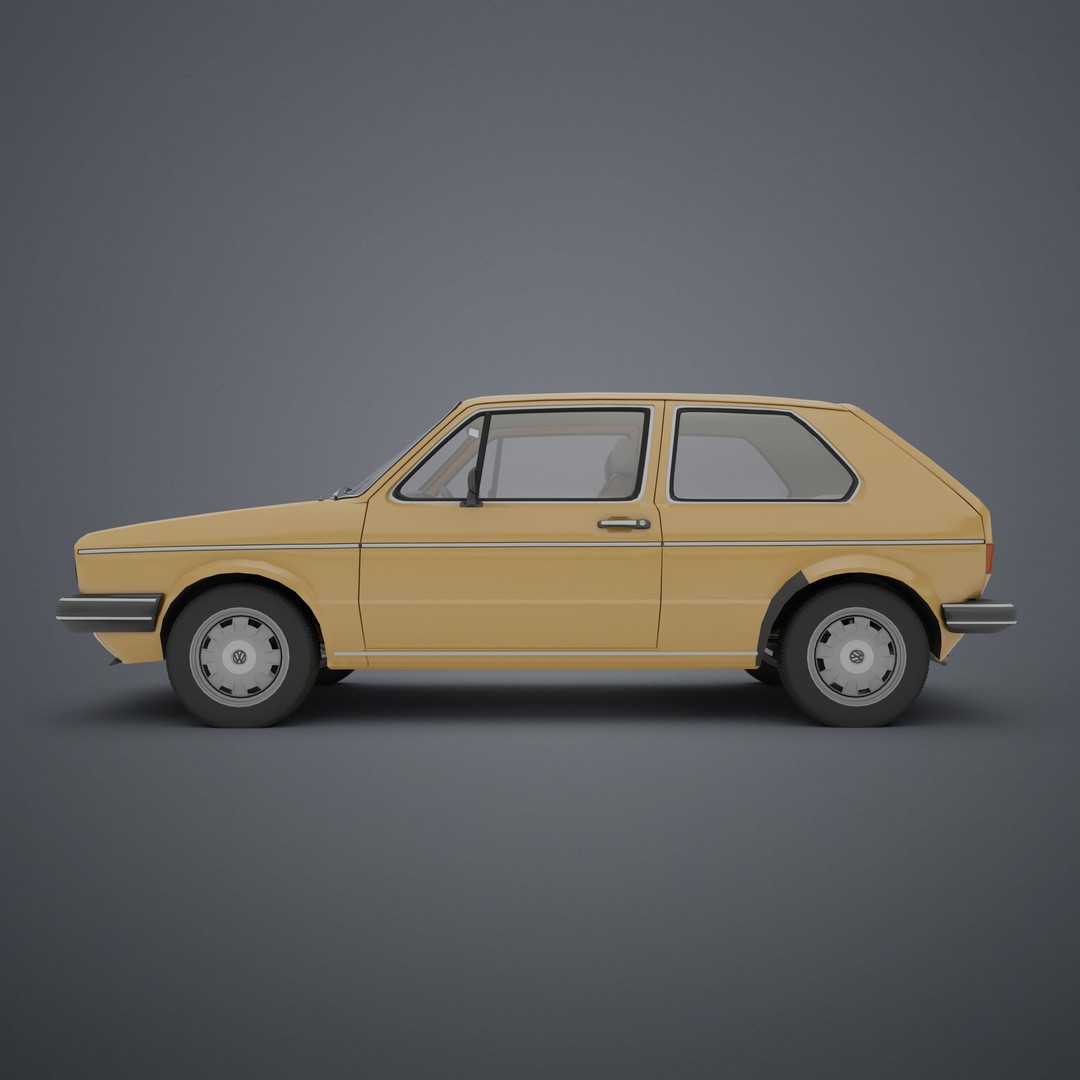 Volkswagen Golf Mk1 3D Model – Low Poly Game Asset, FBX, PBR Textures - View 6