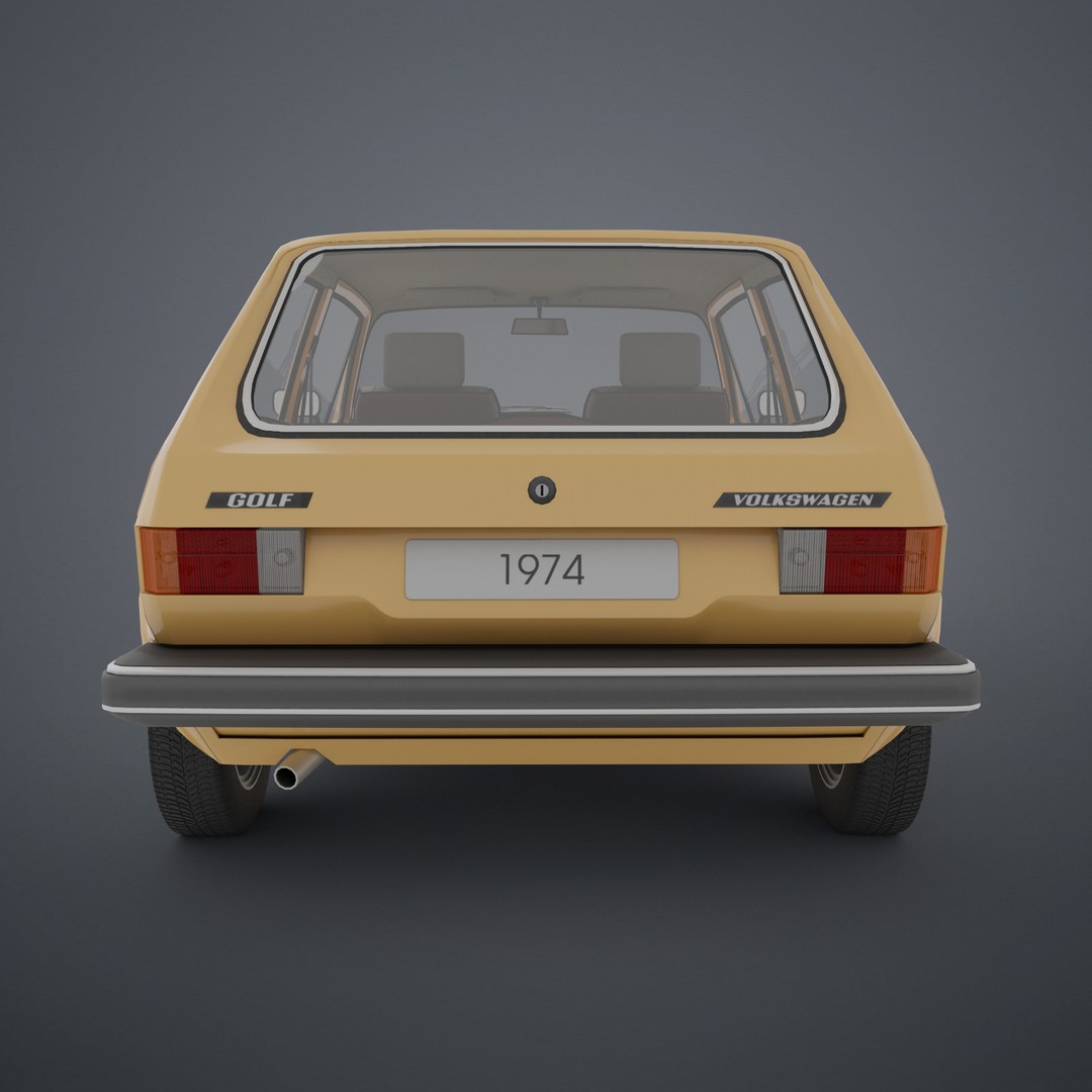 Volkswagen Golf Mk1 3D Model – Low Poly Game Asset, FBX, PBR Textures - View 8
