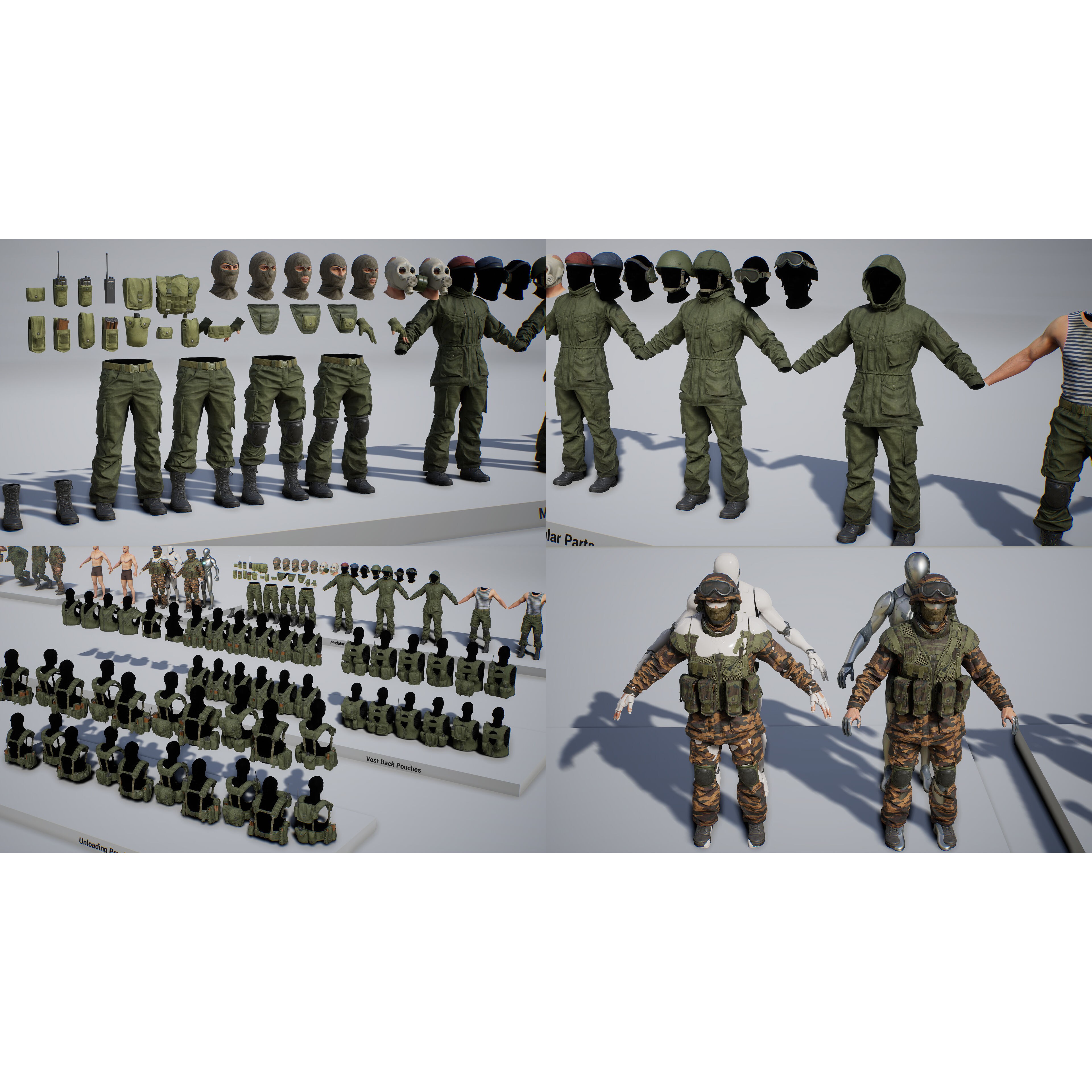 AAA Modular Soldier Pack Vol3 - Low-Poly Game-Ready 3D Model - View 15