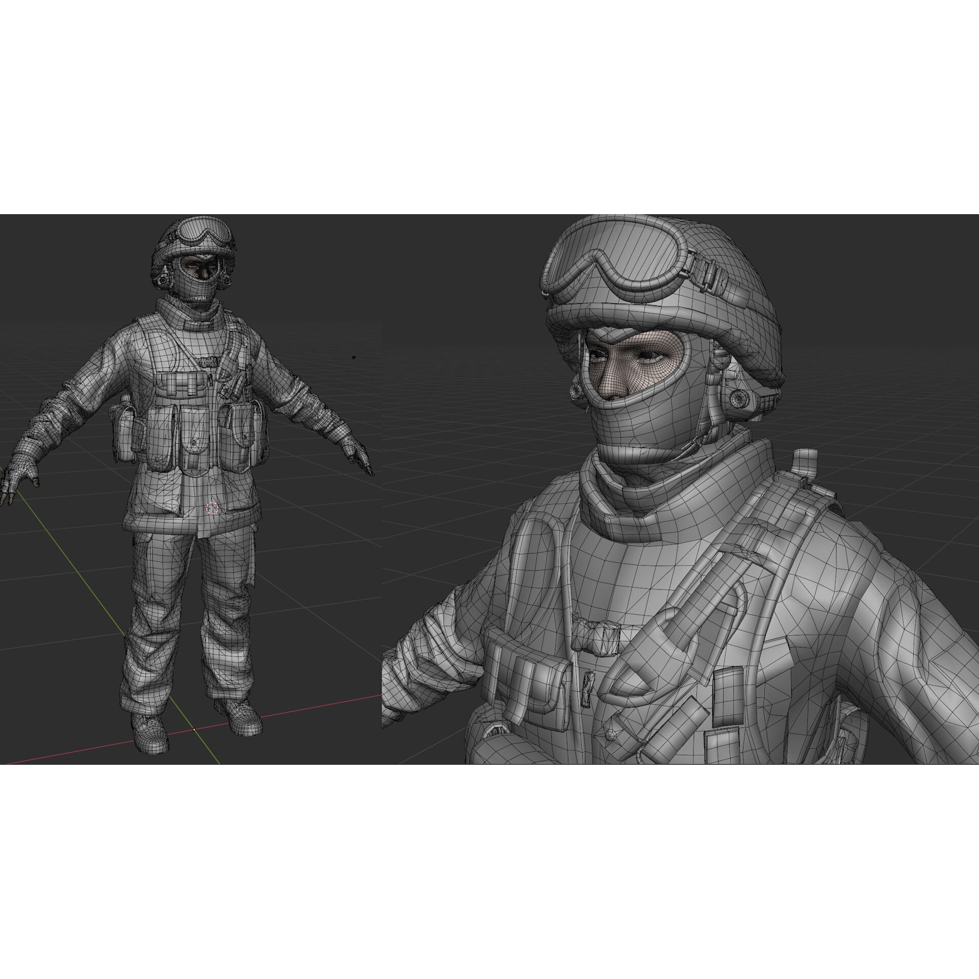AAA Modular Soldier Pack Vol3 - Low-Poly Game-Ready 3D Model - View 17