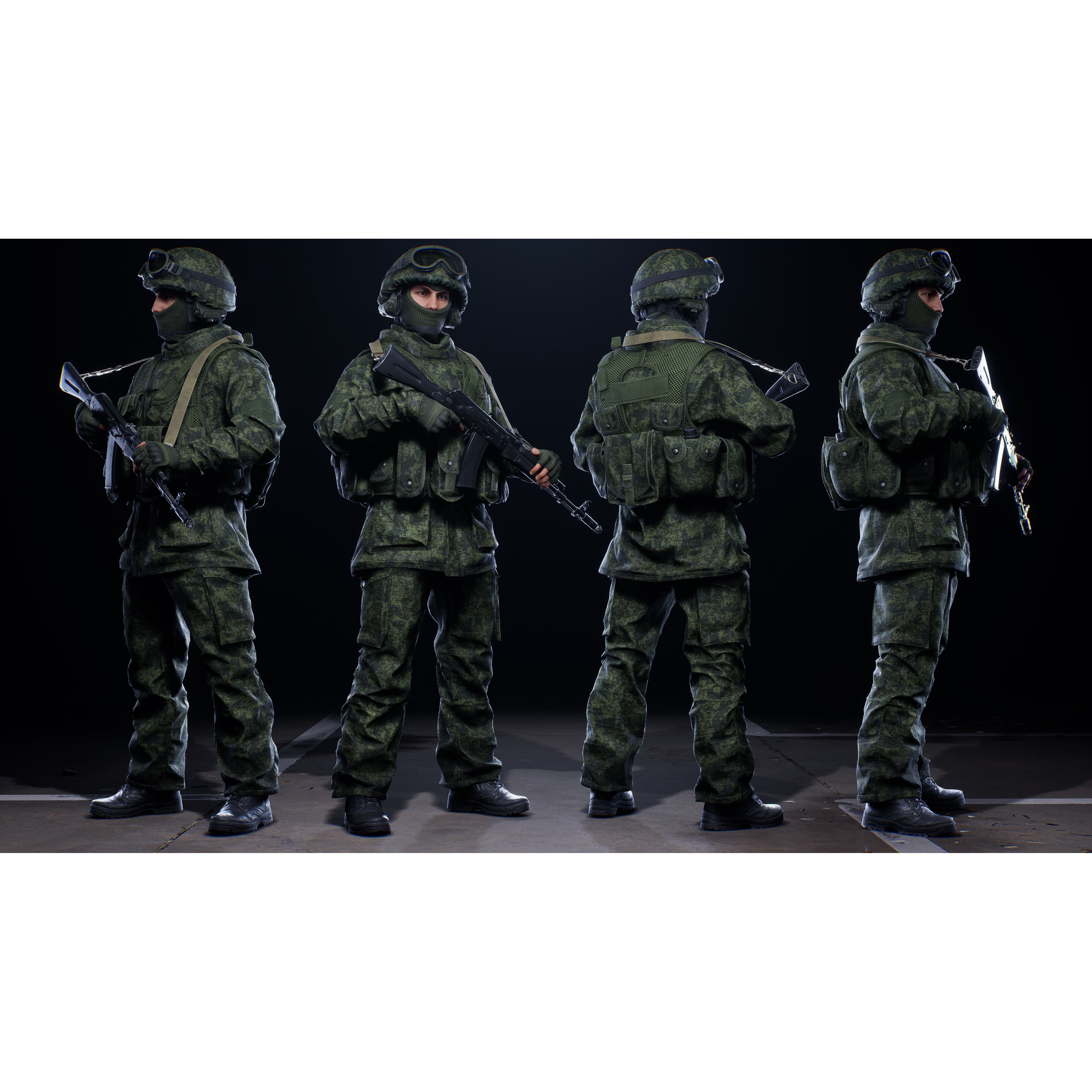 AAA Modular Soldier Pack Vol3 - Low-Poly Game-Ready 3D Model - View 5